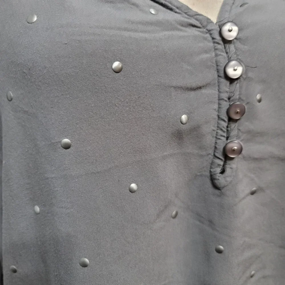 Lane Bryant Studded Henley Top - Picture 3 of 7
